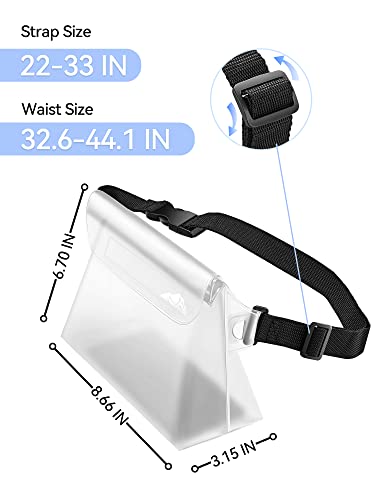 Image of HEETA 2 /3 /4 Pack Waterproof Pouch with Waist Strap, Screen Touchable Dry Bag with Adjustable Belt for Phone Valuables for Kayaking, Swimming, Snorkeling, Boating, Fishing, Surfing & Beach
