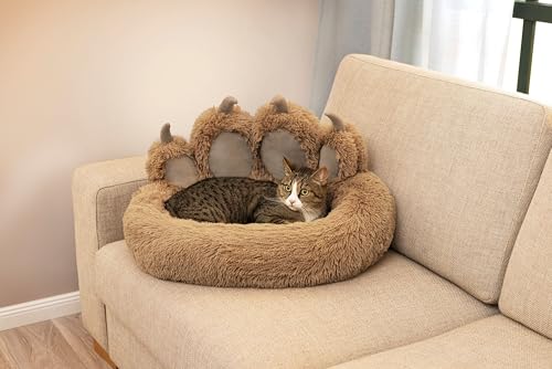 Weltbild Haustierbett Pfote - Dekorativ und gemütlich, Haustierbett im Pfotendesign, Maße: 66 x 50 x 28 cm, waschbar bei 30°, Handwäsche empfohlen, Material: Polyester, Baumwollfüllung