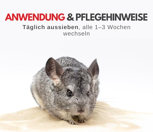 Supravit Chinchilla Sand fein | 5kg feiner Badesand | Staubfreier Sand | Sandbad für Hamster | Nagerbadesand für Chinchilla, Degu, Gerbil, Farbmaus, Kleintiere