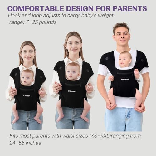 Robibers Baby Carrier Newborn To Toddler - Wrap Baby Carrier For 7-25 Lbs, M-Shaped Sitting Posture, Toddler Carrier With Soft Fabrics For Front And Back Carrying thumb #1