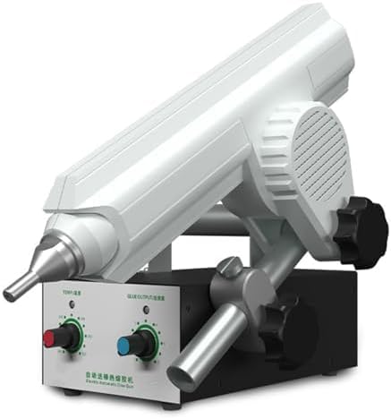 Máquina de Pegamento termofusible de 400 W, Temperatura Ajustable, Control de Velocidad, Boquilla de 2,6 mm, Ideal para embalajes de cartón y proyectos de Manualidades.