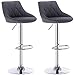 Produktbild WOLTU BH69dgr-2 Barhocker Tresenhocker, gut gepolsterte Sitzfläche aus Leinen, Höhenverstellbar, Drehbar, 2 x Hocker, Dunkelgrau