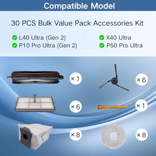 Image of 30PCS Accessories for Mova P10 Pro Ultra (Gen 2), Dreame L40 Ultra (Gen 2)