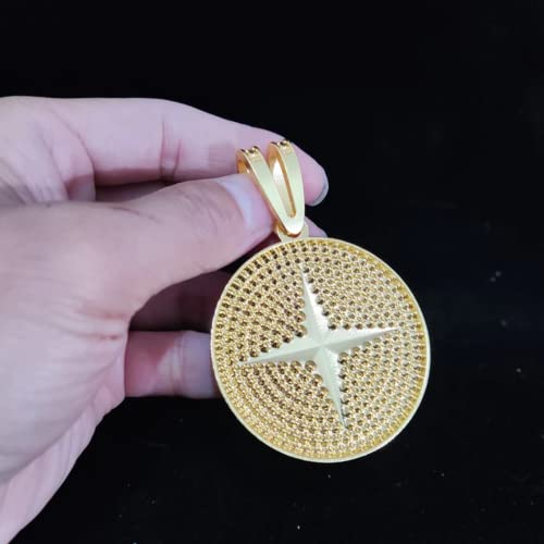 Hip Hop Round Pendant Necklace Crystal Cuban Chain Iced Out for Men Women, Iced Out Pendant, Iced Out Chain for Men Women, Hip Hop Cuban Chains Necklace Pendant4