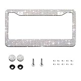 Bling License Plate Frame for Women,Sparkle Crystal Bedazzled Rhinestone License Plate Frames with 1