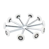 Quiet Garage Door Rollers 6200ZZ Bearing Nylon Garage Door Roller 4" Stem, White Pack of 10(for 7' H