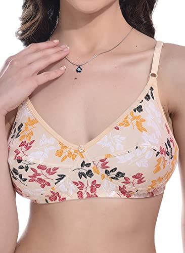 Image of FIMS - Fashion is my style Cotton Bra Non-Padded Non-Wired Bra Floral Print Bra for Women Combo Pack Girls Everyday Bra