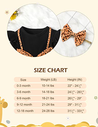 Queenstyle Baby Girl Clothes 6-9 Month Baby Girls' Clothing Baby Girl Fall Winter Outfits Long Sleeve Ruffle Jumpsuit Infant Girl Clothes Cute Polka Dot Onesie One-Piece Rompers thumb #6