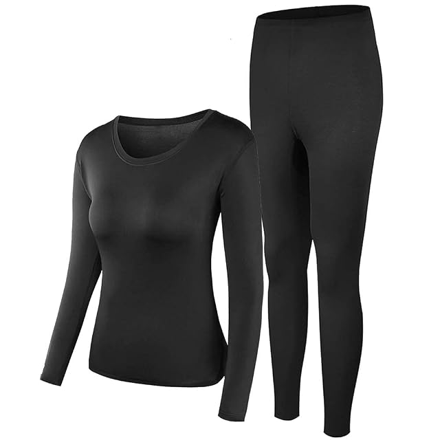 PISIQI Thermal Underwear Women Ultra-Soft Long Johns Set Base Layer Skiing Winter Warm Top Bottom