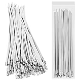 100 Pcs 11.8” Stainless Steel Zip Ties, Metal Zip Ties304 anti-corrosion and Anti-rust, Metal Zip Ties Heavy Duty Outdoor Suitable for Electronics Industry, Gardening, Agriculture