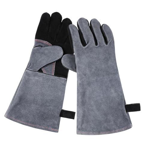 FUNOMOCYA Men's Welding Gloves Heat-Resistant Utility Gloves Cold Weather Work High Temp Protection Extended Wrist Hand Protectors