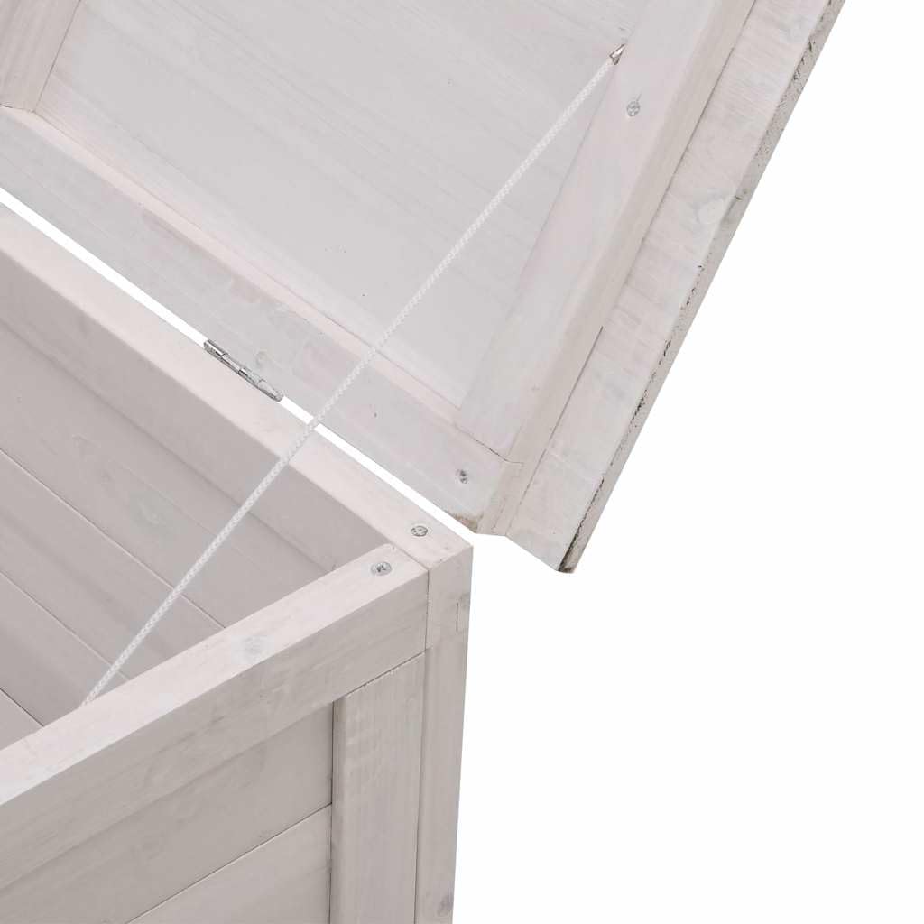 Genérico Arcón de jardín Madera Maciza Abeto Blanco 50x49x56,5 cm,Cajas de almacenaje para exteriores-364749