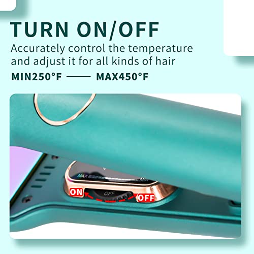 K&K Flat Iron Hair Straightener 1.75 Inch Wide Plate Straightener For Thick Hair Dual Voltage And Led Display, Fast 20 S Heating Hair Straightener #TOP3