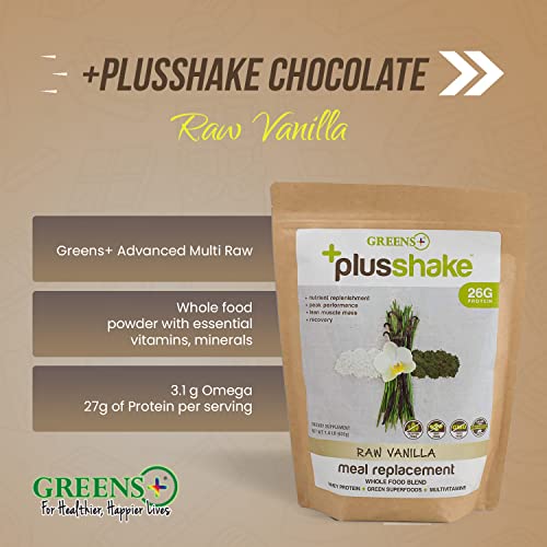 Greens+ Plusshake Vanilla Whey Protein And Organic Green Superfood | Grass Fed | 27G, 1.5 Lb Bag #TOP4