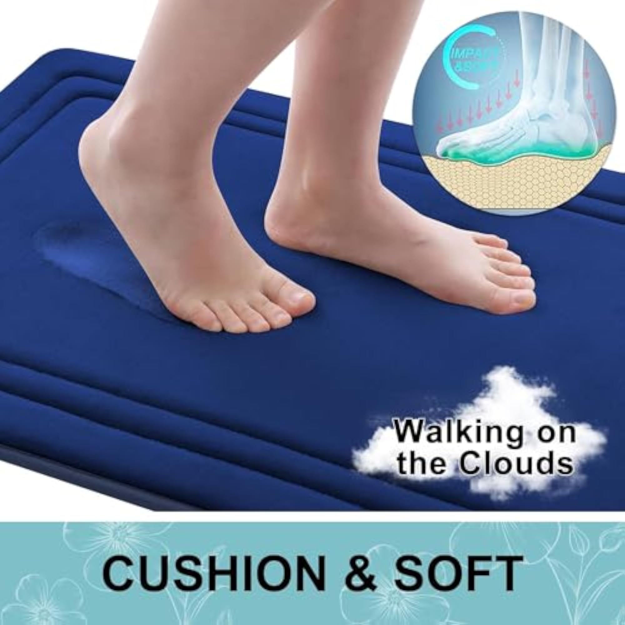 Ultra Soft Memory Foam Bath Rug, Non-Slip and Absorbent