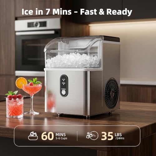 Image of Antarctic Star Nugget Ice Maker, 35Lbs /24H Ice Makers Countertop