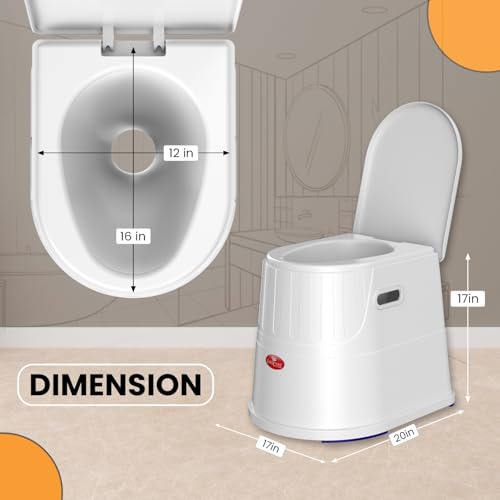 Image of EASYCARE Heavy Duty Portable Indian to Western Toilet Converter | Commode Stool for Patients, Adults, Elderly, Kids, Handicap | Portable Toilet Seat