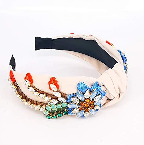 Qtmy Rhinestone Crystal Headbands For Women,Hair Hoop Accessories Headwear Jewelry,522Beige #TOP3