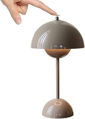 Amieron LED Flowerpot Acryl Tischlampe Kabellos mit Akku, Nachttischlampe Touch Dimmbar Flowerpot Lamp mit 3 Helligkeitsmodi, Dekorative Retro Schreibtischlampe für Schlafzimmer, Bars, Restaurants