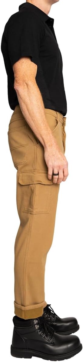 FULL BLUE Cargo Fleece Lined Twill Pants, Bonded & Printed, Regular Fit - Image 5