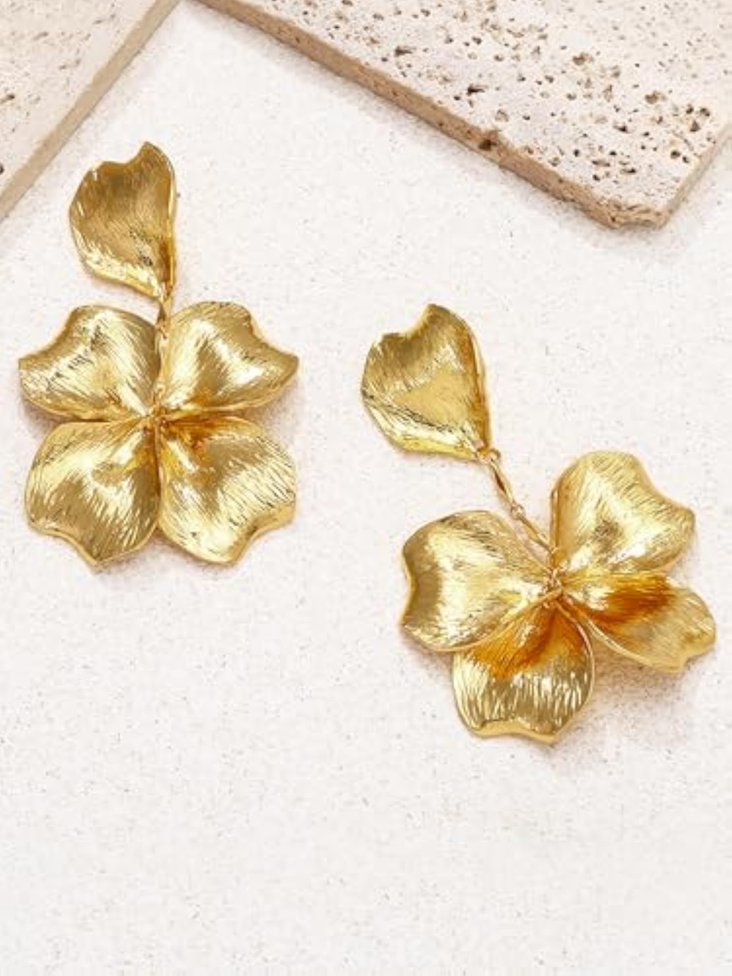 Bohey by Contemporary Toned Textured Floral Drop Earrings