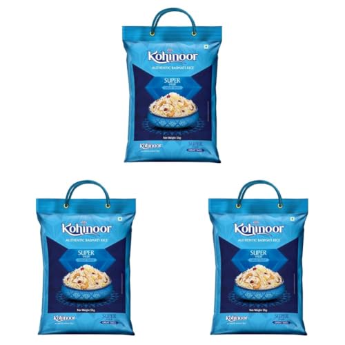 Image of Kohinoor Super Value Basmati Rice, 6.25 Kg (25% Extra)| | Authentic Long-Grain Basmati Rice (Up to 20 mm) | Aromatic, Flavorful I Ideal for Pulao & Plain Rice (Pack of 3)