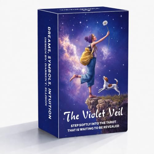 DPEHAKMK Tarot Cards Deck 78 Cards with Guidebook, Violet Veil Tarot, Ethereal Cosmic Tarot Deck for Intuitive Reading, Spiritual Guidance, Dreamy Aesthetic & Gift