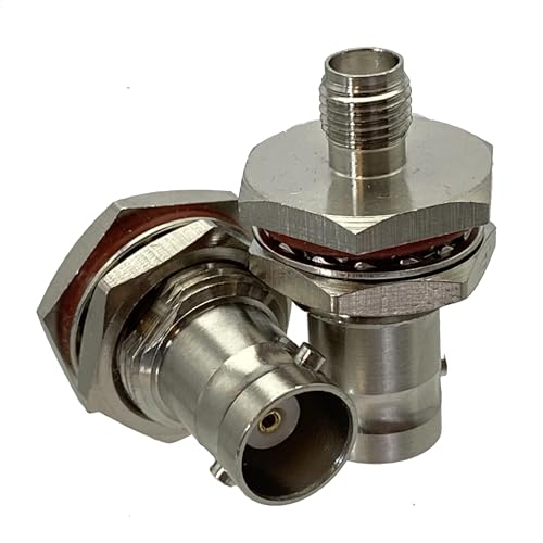 3x 5x 10x BNC to SMA �I�X�v���O & ���X�W���b�N�Z���^�[�t�����W & R*/F �A�_�v�^�[�R�l�N�^ 50ohm ���C���[�[�q(BNC F to SMA F Nut,3Pcs)