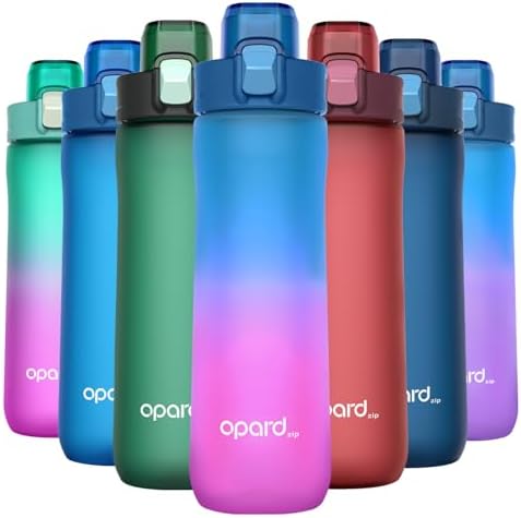 Opard Zip Trinkflasche 600ml, BPA frei Trinkflasche Kinder, Tritan Sportflasche, Water Bottle Spülmaschinenfest, Auslaufsicher Wasserflasche Für Sport, Schule, Kinder, Fitness, Gym