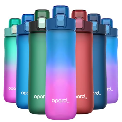 Image of Opard Zip 20oz Plastic Water Bottle Dishwasher Safe, Leakproof Flip-Top Lid, BPA Free Tritan, Wide Mouth Reusable Kids Water Bottle for School Hiking Commuting Outdoor Travel and Gym