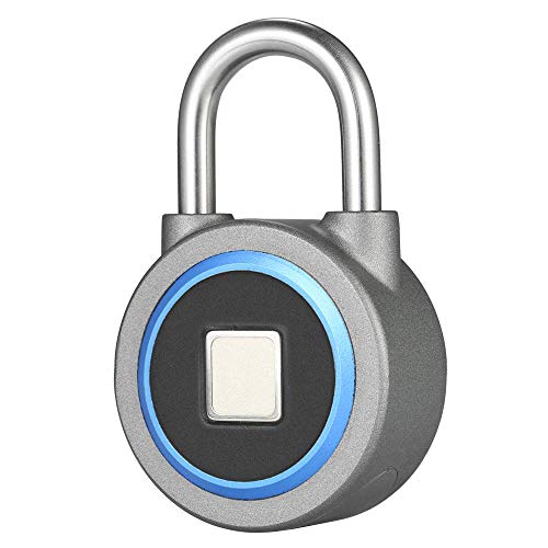 Fingerprint Padlock,Decdeal Keyless Waterproof Padlock,Free APP,16 Groups Fingerprints/APP Unlock,Unlock Record,USB Charge,for Gym, Door, Backpack, Luggage Suitcase