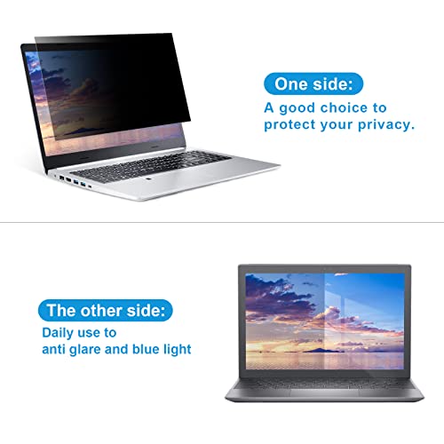 Filmext 15.6 Inch Laptop Privacy Screen Filter Anti-Blue Light Screen Protector, 16:9 Removable Aspect Ratio Screen Filter For Lenovo, Hp, Dell, Acer, Asus, Samsung And Other Laptop Brands #TOP5