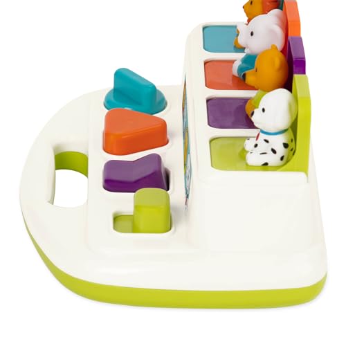Battat – Pop-Up-Kameraden – Ursache-Wirkung-Spielzeug – 4 Pop-Up-Tiere – Entwicklungsförderndes Spielzeug mit Knöpfen und Farben – Für Kleinkinder, Kinder, Babies – 18 Monate +