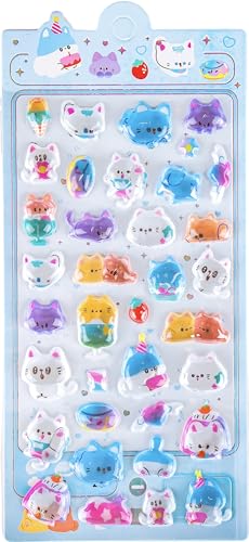 NestlyMoly シール ぷっくり 立体シール 3Dシール ステッカー かわいい キラキラ おしゃれ 女の子 男の子 ごほうび 贈り物 DIY用 デコシール 手帳用 日記帳用 貼り付け可能 1枚入り