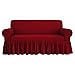 Copridivano Voila' 2 3 4 Posti Elasticizzato Volant Salva Divano (Bordeaux, Tre posti)