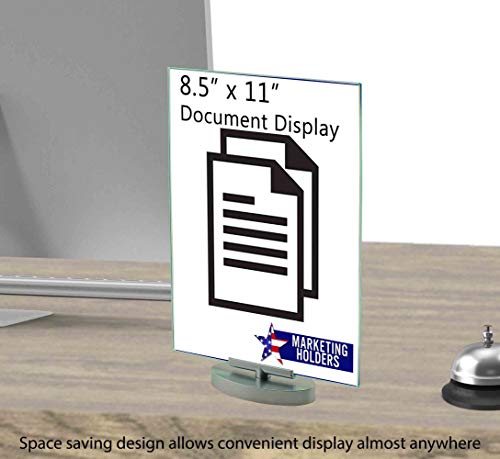 Deflecto 691590 Superior Image Swivel Sign Holder, Clear, 8 1/2 X 11 Insert, Silver #TOP5