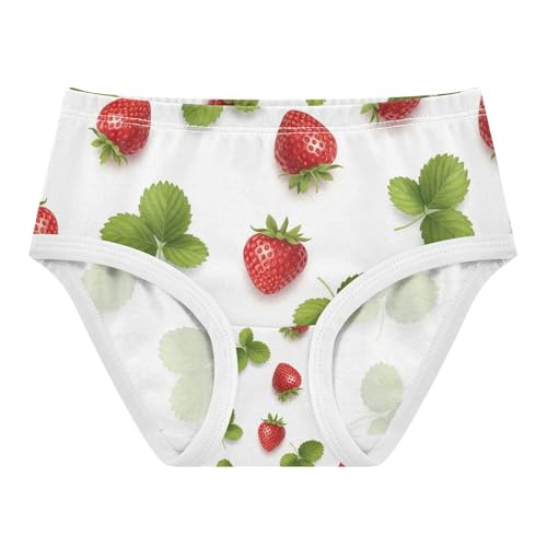 Red Strawberries Cotton Toddler Underwear, Girls' Underwear, 2T–8 Years
