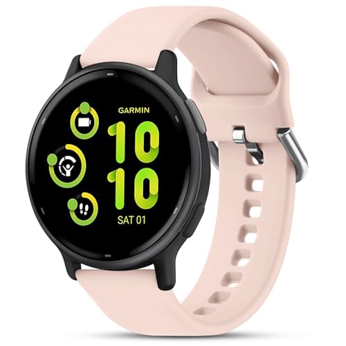 �o���h 20mm Garmin Vivoactive 5/6/3/Venu Sq/Sq Music/Venu 2 Plus/Forerunner 55 158 245 645 �����x���g �X�|�[�c�V���R�[���������o���h �j�����p (�s���N�AS)