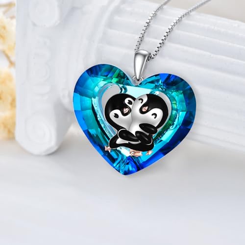 POPKIMI Penguin Necklace Sterling Silver Crystal Penguin Jewelry Penguin Gifts for Penguin Lover Women4