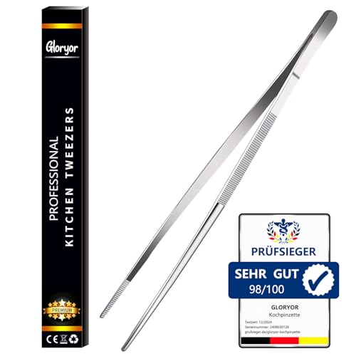 Gloryor® Kochpinzette Edelstahl 16-40cm, Küchenpinzette Lang, Pinzette...