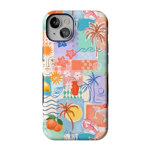 Casely iPhone 15 Plus Case | Tropical Heat | Beachy Collage | Bold Protective Design | Compatible with MagSafe
