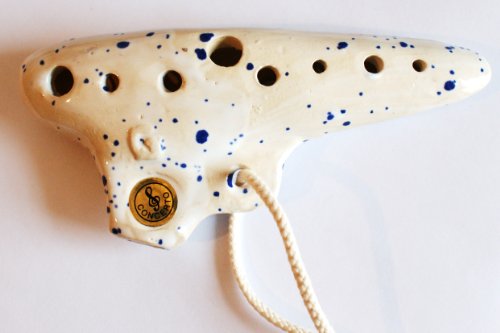 GEWA Ocarina Concierto (Estado de Ánimo en G)  de alta calidad Instrumento de Fein glasierter cerámica Completo con funda y mango Tabla