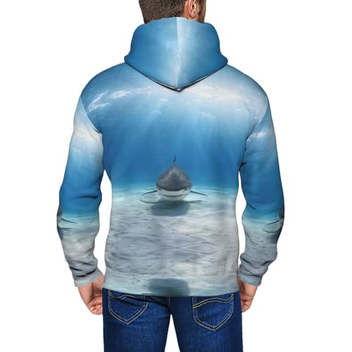 Sweat à capuche requin tigre pour homme - Pull décontracté à cordon - 5