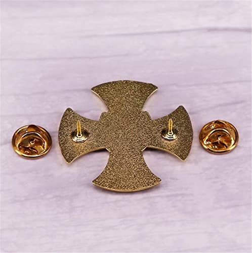 Blue Enamel Cross Lapel Pin Honor Badge Cross Medal Blue Brooch Novelty Gift Metal Badge Pin for Clothing Backpack Hat Accessory