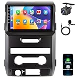 Car Radio for Ford F150 2009-2014: 9 Inch 1280x800 Touchscreen Stereo, CarPlay, Android Auto, GPS, Bluetooth, FM Radio, Steering Wheel Control, Manual AC Fit