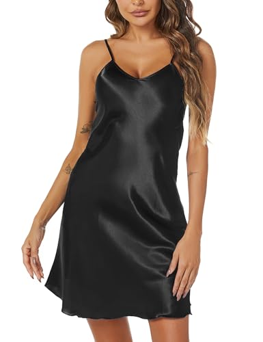 Nieery-Nuisette-sexy-en-satin-pour-femme-Avec-bretelles-spaghetti-Col-en-V-Pour-lete