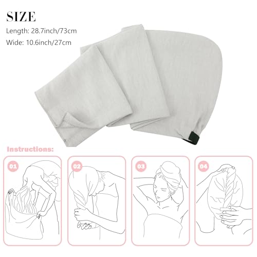 UTJZIB Ultra-Absorbent Microfiber Hair Towels-2Pack Hair Towel Wrap for Women,Hair Wraps, and Versatile Microfiber Towels for Effortless Drying — view 2