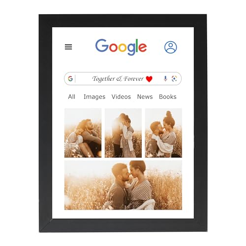 Image of Big Collage Wood Wall Mount Rectangular Photo Frame With Photo Upload-16X24 Inch Customized Gifts,Google Digital Photo Frame For Anniversary,Birthday,Valentine'S Day Gifts,Black