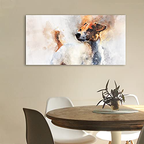 Image sur verre 100x50cm salon chambre avec impression d'art Jack Russell