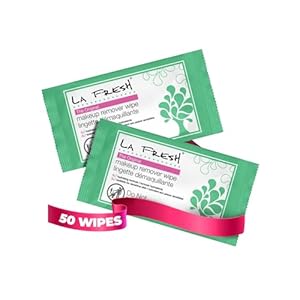 LA Fresh Makeup Remover Wipes with Vitamin E – Make up Remover Wipes for Face, Eyes, Lips – Face Wipes Travel Essentials – Case of 50ct Makeup Wipes